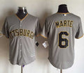 Custom Fan-Made Starling Marte Pittsburgh Pirates #6 Grey Baseball Jersey