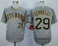 Custom Fan-Made Francisco Cervelli Pittsburgh Pirates #29 Grey Baseball Jersey