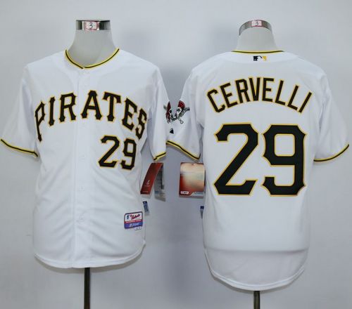 Custom Fan-Made Francisco Cervelli Pittsburgh Pirates #29 White Baseball Jersey