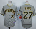 Custom Fan-Made Jung Ho Kang Pittsburgh Pirates #27 Grey Baseball Jersey