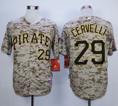 Custom Fan-Made Francisco Cervelli Camo Pittsburgh Pirates #29 Baseball Jersey