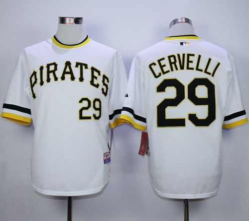 Custom Fan-Made Francisco Cervelli Pittsburgh Pirates #29 White Baseball Jersey