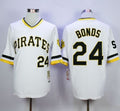 Custom Fan-Made Barry Bonds Pittsburgh Pirates #24 White Throwback Baseball Jersey
