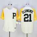 Custom Fan-Made Roberto Clemente Cream/Gold Exclusive Pittsburgh Pirates #21 Baseball Jersey