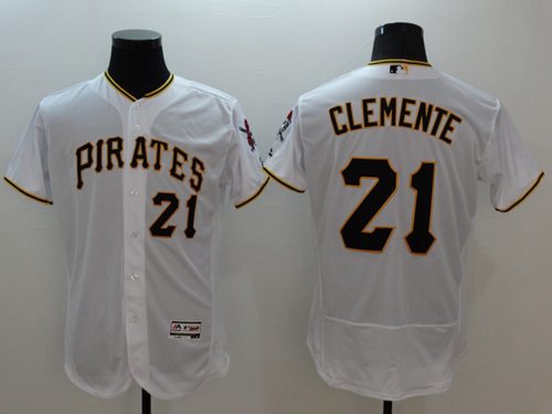 Custom Fan-Made Roberto Clemente Pittsburgh Pirates #21 White Baseball Jersey