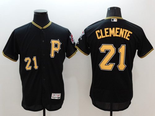 Custom Fan-Made Roberto Clemente Pittsburgh Pirates #21 Black Baseball Jersey