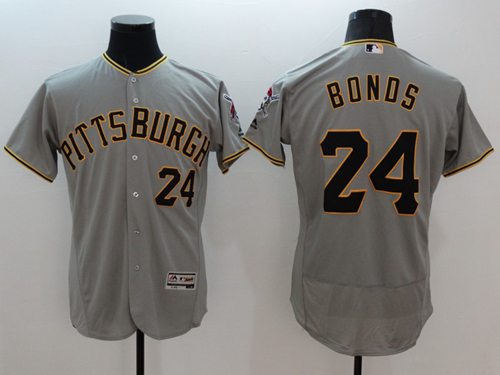 Custom Fan-Made Barry Bonds Pittsburgh Pirates #24 Grey Baseball Jersey