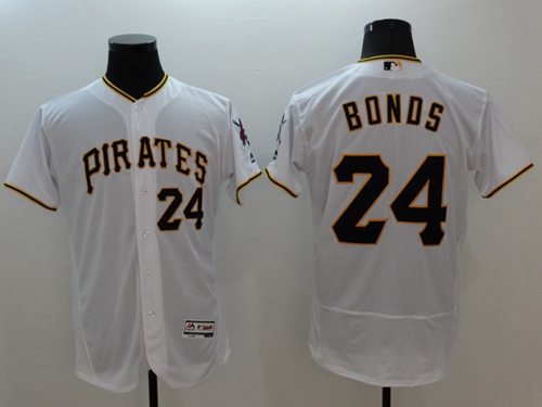 Custom Fan-Made Barry Bonds Pittsburgh Pirates #24 White Baseball Jersey