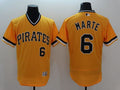 Custom Fan-Made Starling Marte Pittsburgh Pirates #6 Gold Baseball Jersey
