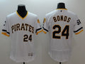 Custom Fan-Made Barry Bonds Cooperstown Pittsburgh Pirates #24 White Baseball Jersey