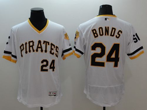 Custom Fan-Made Barry Bonds Cooperstown Pittsburgh Pirates #24 White Baseball Jersey