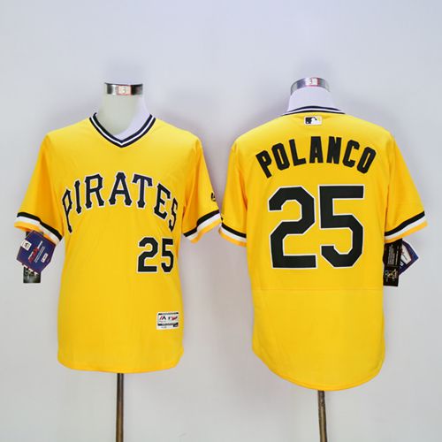 Custom Fan-Made Gregory Polanco Pittsburgh Pirates #25 Gold Baseball Jersey