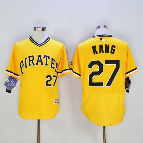 Custom Fan-Made Jung Ho Kang Pittsburgh Pirates #27 Gold Baseball Jersey