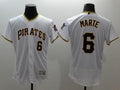 Custom Fan-Made Starling Marte Pittsburgh Pirates #6 White Baseball Jersey
