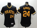 Custom Fan-Made Barry Bonds Cooperstown Pittsburgh Pirates #24 Black Baseball Jersey