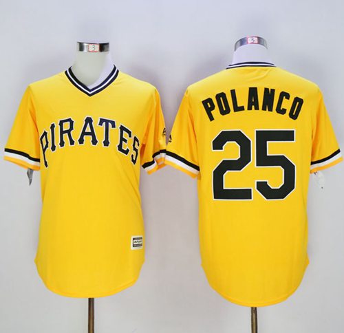 Custom Fan-Made Gregory Polanco Pittsburgh Pirates #25 Gold Baseball Jersey