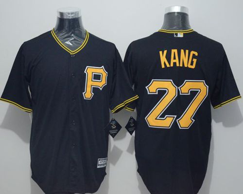 Custom Fan-Made Jung Ho Kang Pittsburgh Pirates #27 Black Baseball Jersey