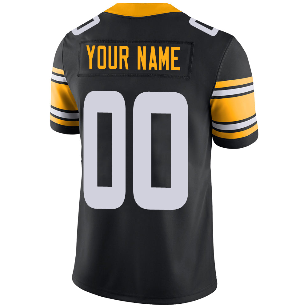 Custom black football jersey back view | GameDay Jerseys