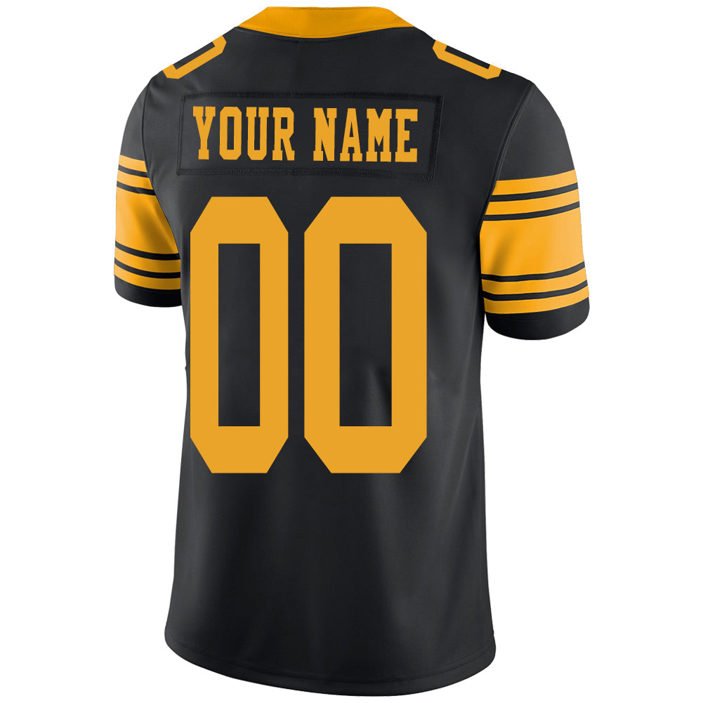 Custom black football jersey back view | GameDay Jerseys