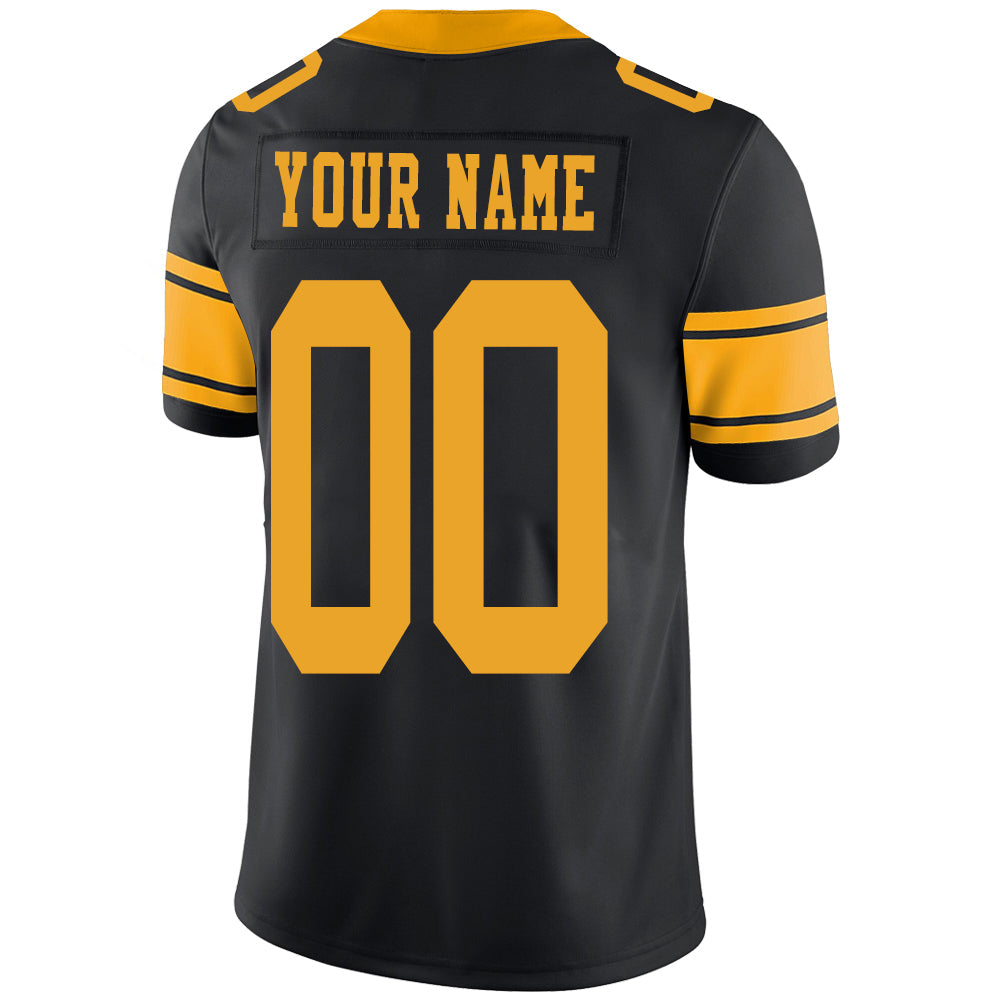 Custom black football jersey back view | GameDay Jerseys