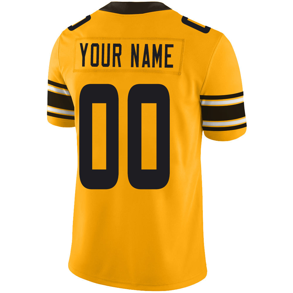 Custom yellow football jersey back view | GameDay Jerseys