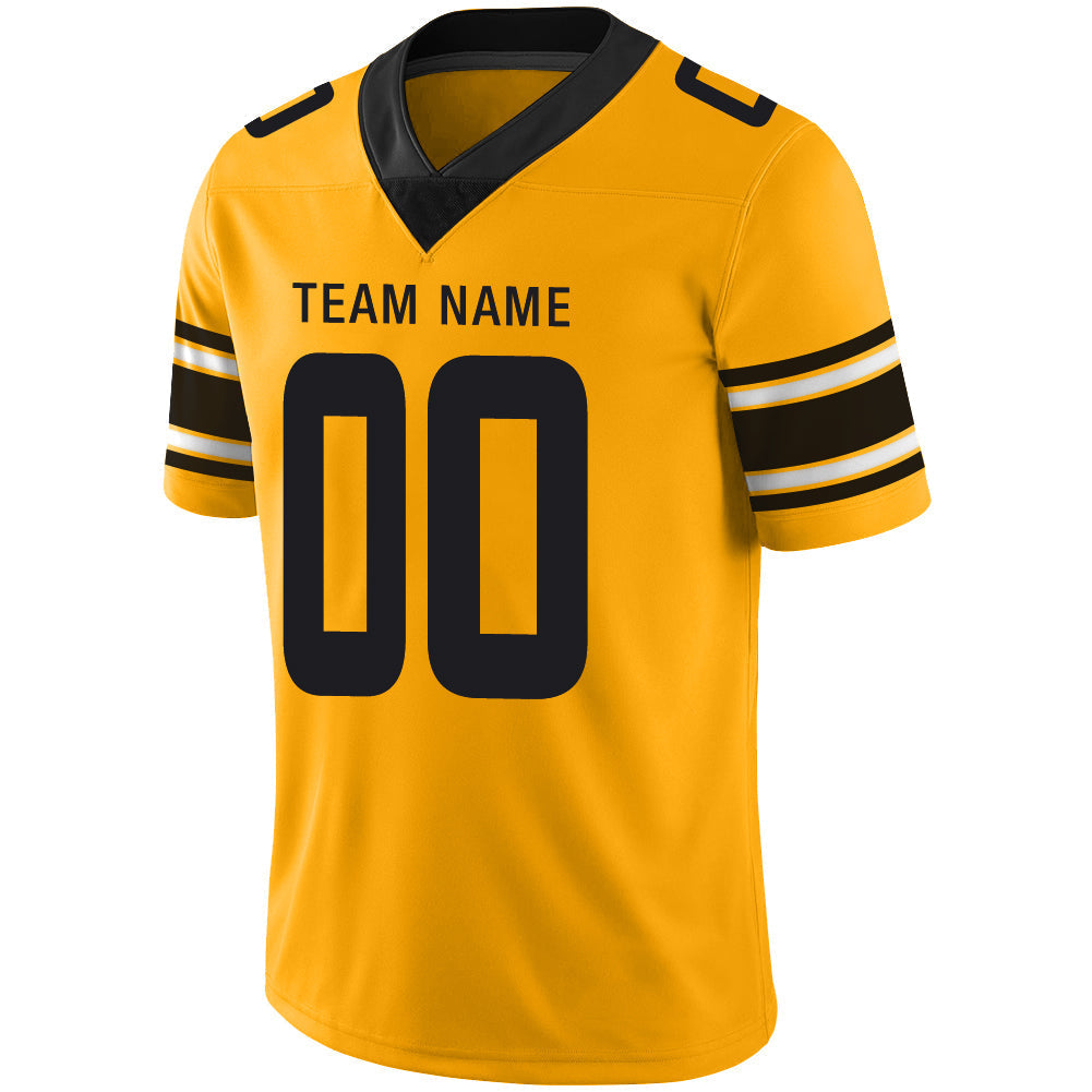 Custom yellow football jersey detail | GameDay Jerseys
