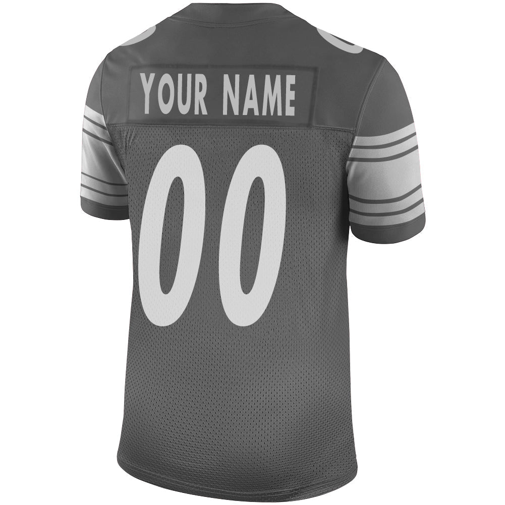 Custom grey football jersey back view | GameDay Jerseys