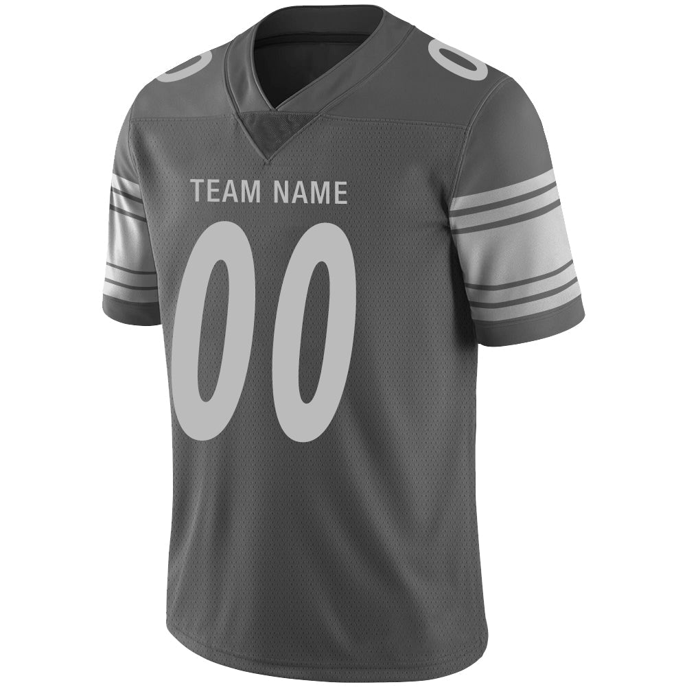 Custom grey football jersey detail | GameDay Jerseys