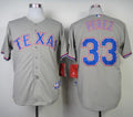 Custom Fan-Made Martin Perez Texas Rangers #33 Grey Baseball Jersey