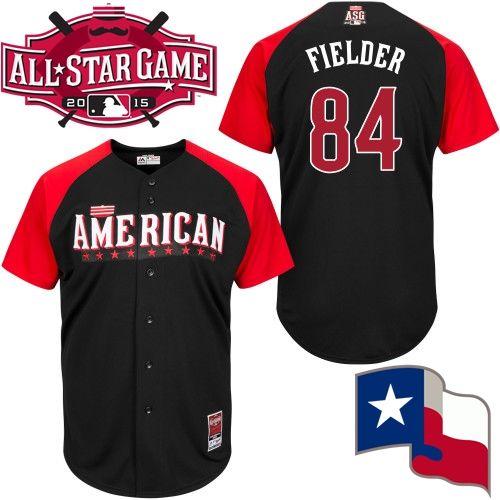 Custom Fan-Made Prince Fielder Texas Rangers #84 Black 2015 All-Star Edition Baseball Jersey
