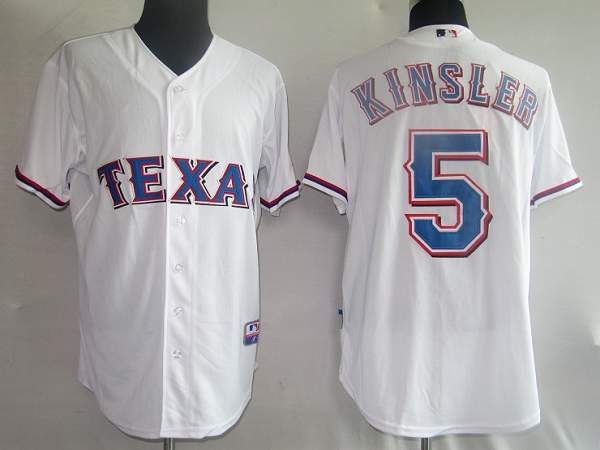Custom Fan-Made Ian Kinsler Texas Rangers #5 White Baseball Jersey