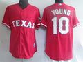 Custom Fan-Made Michael Young Texas Rangers #10 Red Baseball Jersey