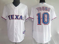 Custom Fan-Made Michael Young Texas Rangers #10 White Baseball Jersey