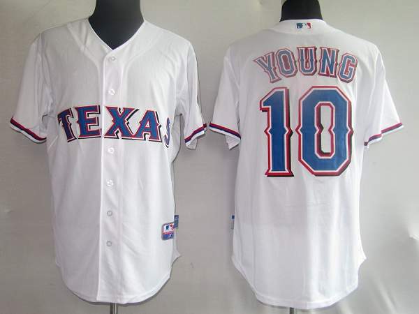 Custom Fan-Made Michael Young Texas Rangers #10 White Baseball Jersey