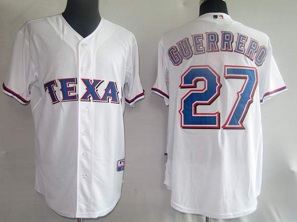 Custom Fan-Made Vladimir Guerrero Texas Rangers #27 White Baseball Jersey
