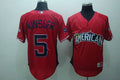 Custom Fan-Made Ian Kinsler BP Texas Rangers #5 Red 2010 All-Star Edition Baseball Jersey