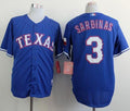 Custom Fan-Made Luis Sardinas Texas Rangers #3 Blue Baseball Jersey