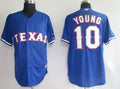 Custom Fan-Made Michael Young Texas Rangers #10 Blue Baseball Jersey