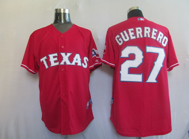 Custom Fan-Made Vladimir Guerrero Texas Rangers #27 Red Baseball Jersey
