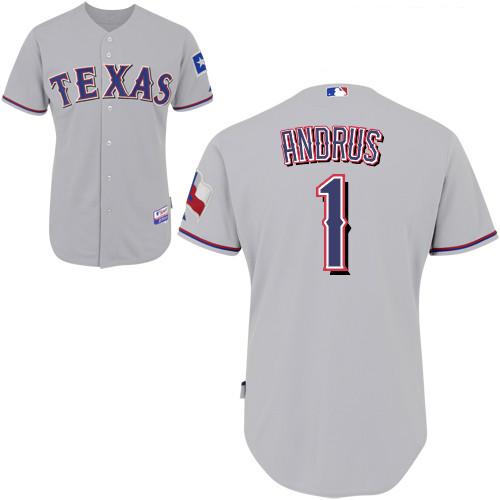 Custom Fan-Made Elvis Andrus Texas Rangers #1 Grey Baseball Jersey