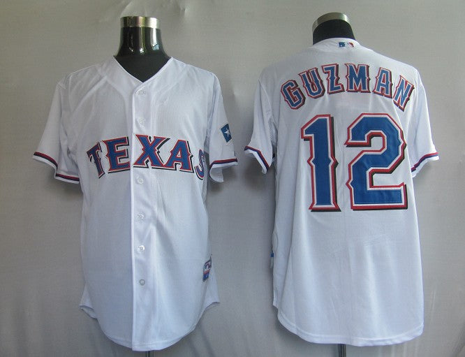 Custom Fan-Made Cristian Guzman Texas Rangers #12 White Baseball Jersey