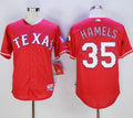 Custom Fan-Made Cole Hamels Texas Rangers #35 Red Baseball Jersey