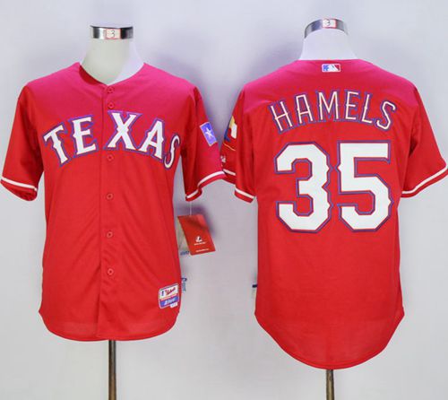 Custom Fan-Made Cole Hamels Texas Rangers #35 Red Baseball Jersey