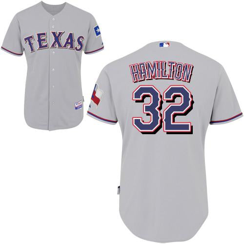 Custom Fan-Made Josh Hamilton Texas Rangers #32 Grey Baseball Jersey
