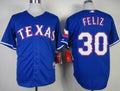 Custom Fan-Made Naftali Feliz Texas Rangers #30 Blue Baseball Jersey