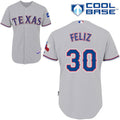 Custom Fan-Made Naftali Feliz Texas Rangers #30 Grey Baseball Jersey