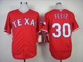 Custom Fan-Made Naftali Feliz Texas Rangers #30 Red Baseball Jersey
