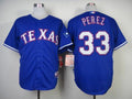 Custom Fan-Made Martin Perez Texas Rangers #33 Blue Baseball Jersey