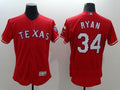 Custom Fan-Made Nolan Ryan Texas Rangers #34 Red Baseball Jersey