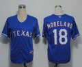 Custom Fan-Made Mitch Moreland Texas Rangers #18 Blue Baseball Jersey